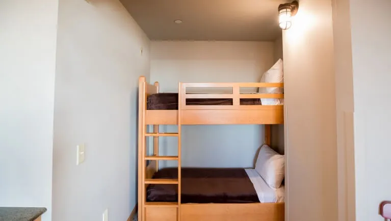 The bunk beds in the Deluxe Bunk Bed Suite